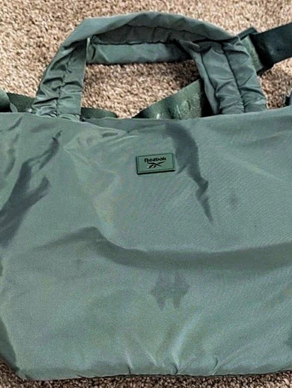 Reebok Green Military Style Duffel Bag with Shoulder St1